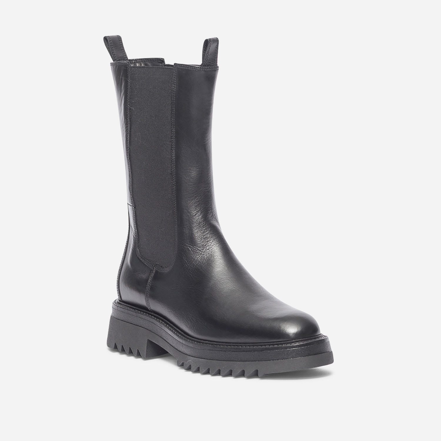 Chelsea boots TEXTO noir en cuir éco-conçu à semelle crantée