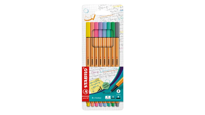 STABILO® Fineliner - STABILO point 88 - 8er Etui - Pastellfarben sortiert