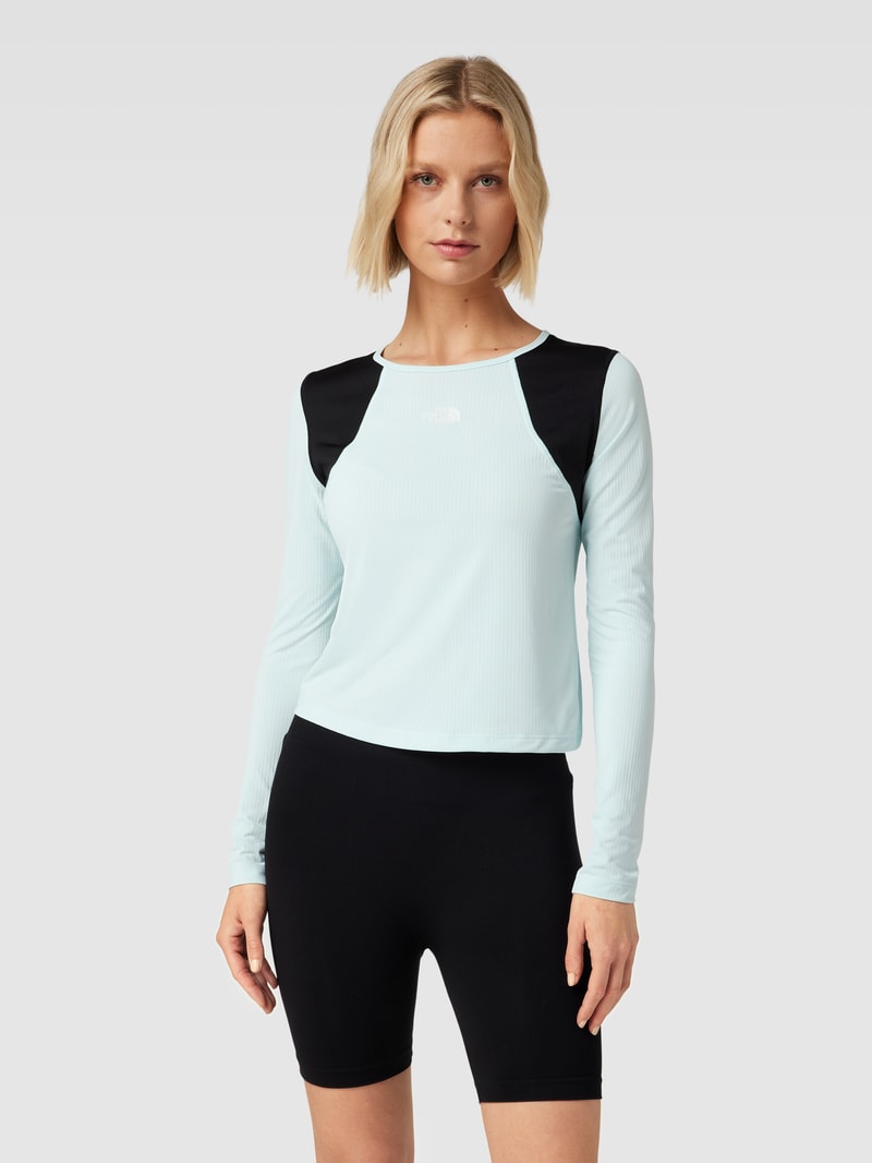 Longsleeve in Two-Tone-Machart in hellblau