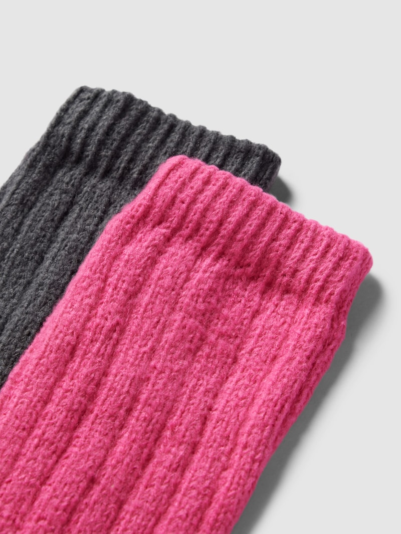 Socken mit geripptem Abschluss in pink