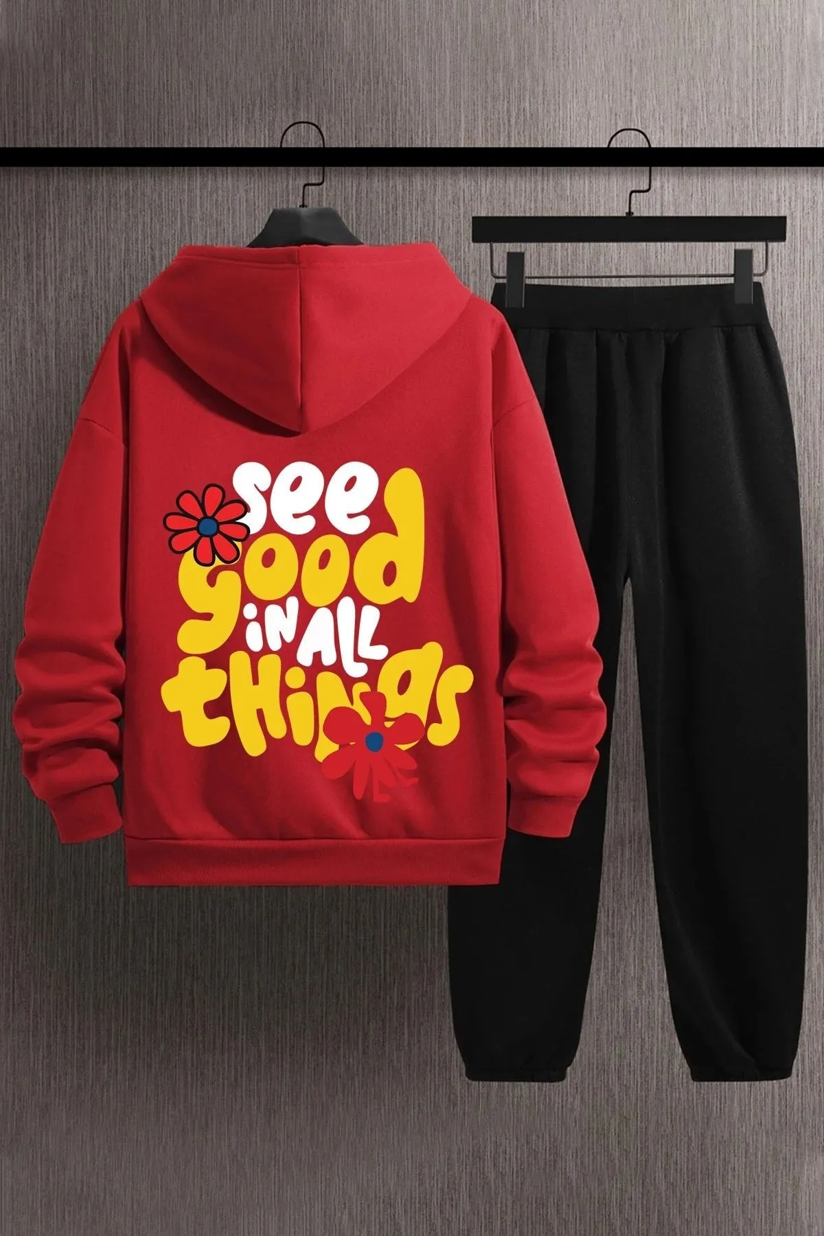 uyguntarz  Bedrucktes Unisex-Trainingsanzug-Set „Good Things“.