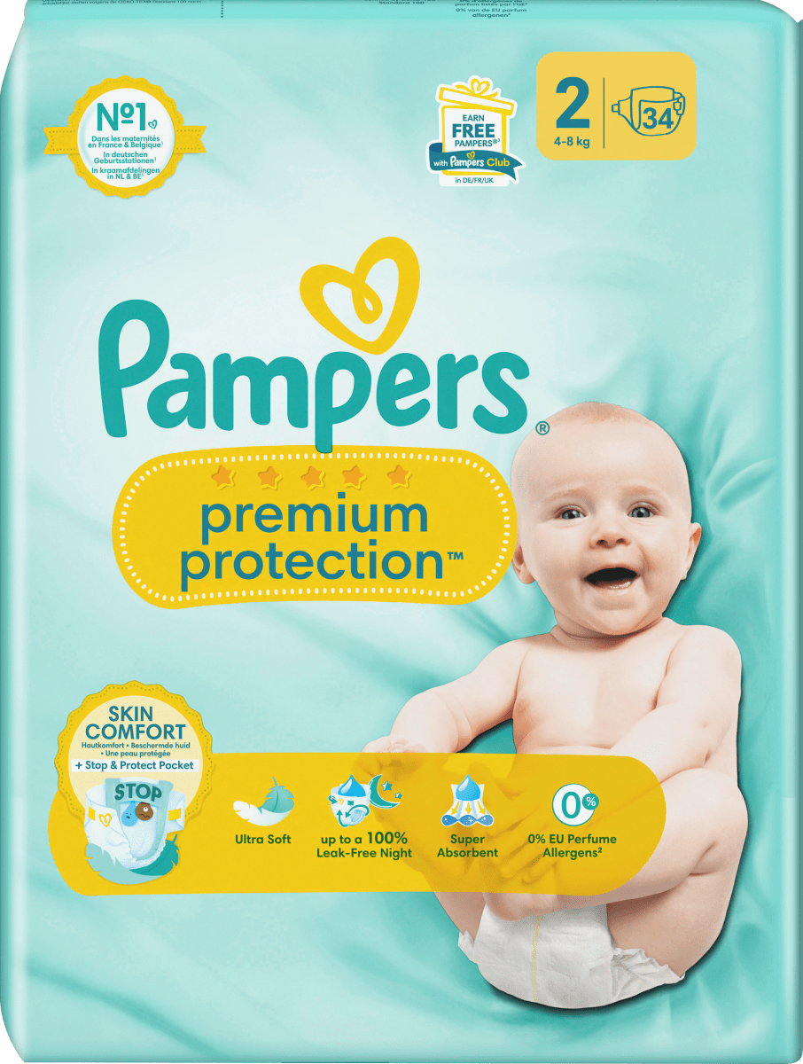 Windeln Premium Protection Gr.2 Mini, New Baby (4-8kg), Single Pack, 34 St