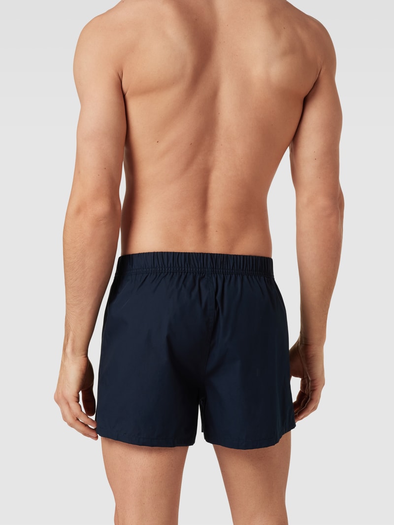 Boxershorts mit Label-Stitching im 3er-Pack in dunkelblau