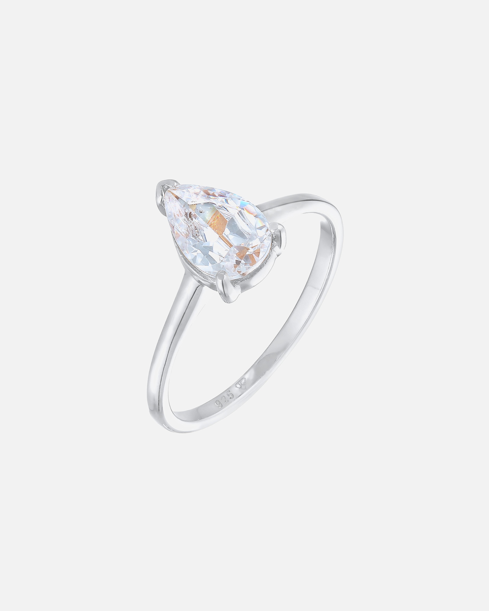 Dámsky zásnubný prsteň Elli Solitaire Drop so zirkónom zo striebra 925
