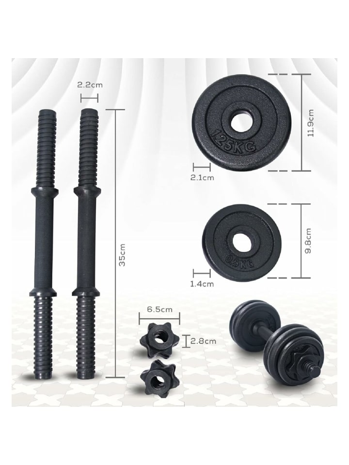 BnB Sports´ Bodybuilding Hantel 20 kg, Gewichtstraining, Gusseisen mit Gehäuse in Schwarz günstig kaufen 1