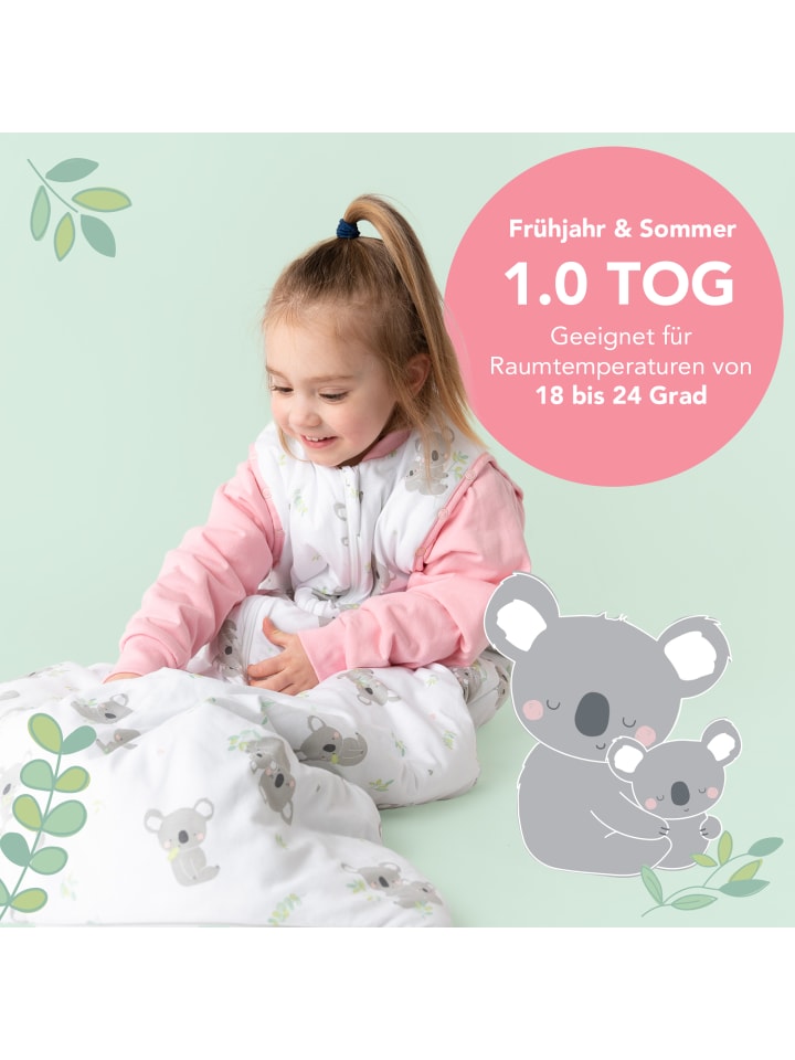 Schlummersack Babyschlafsack, 1.0 TOG in Rosa-Weiß günstig kaufen