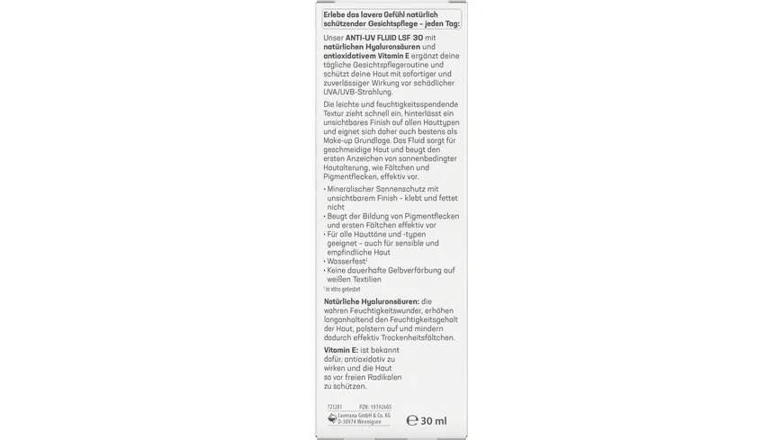 Lavera Anti-UV Fluid LSF30 30 ml