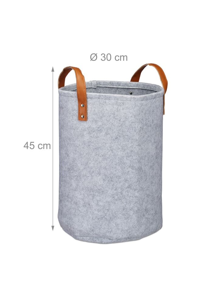 relaxdays Wäschekorb in Grau - (H)45 x Ø30 cm günstig kaufen onesize