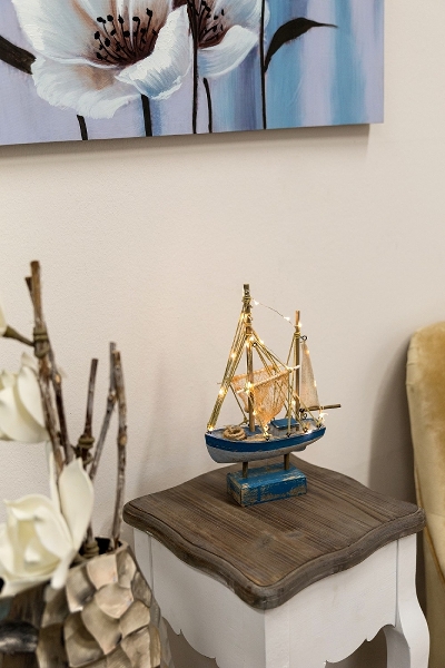MyFlair Segelboot mit LED Lichterkette,