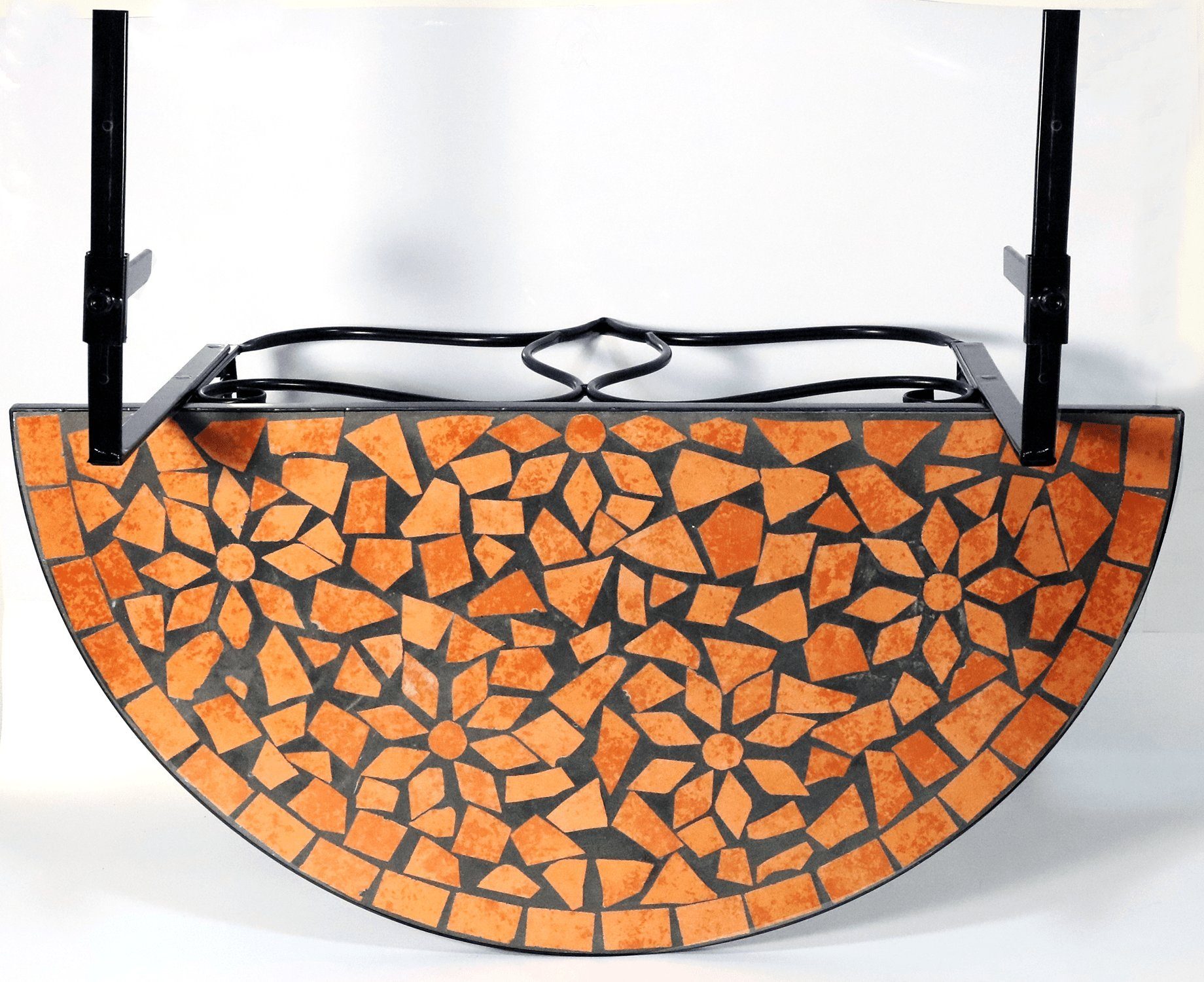 Green Yard Balkonhängetisch Halbrunder Balkonhängetisch 76 x 38 cm (1 Stück), Mosaik-Look