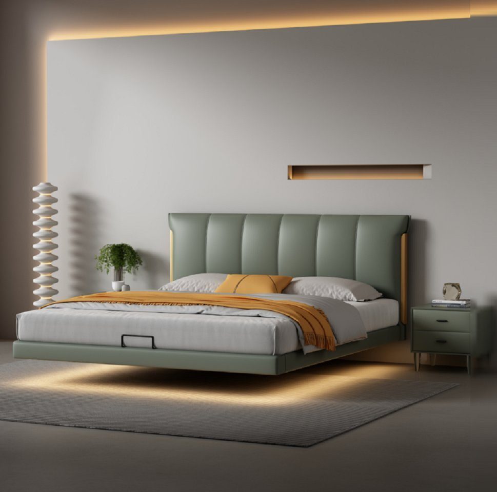 JVmoebel Bett Grünes Wandbett Designer Schlafzimmer Betten Kunstlederbetten (1-tlg., Nur Bett), Made in Europa
