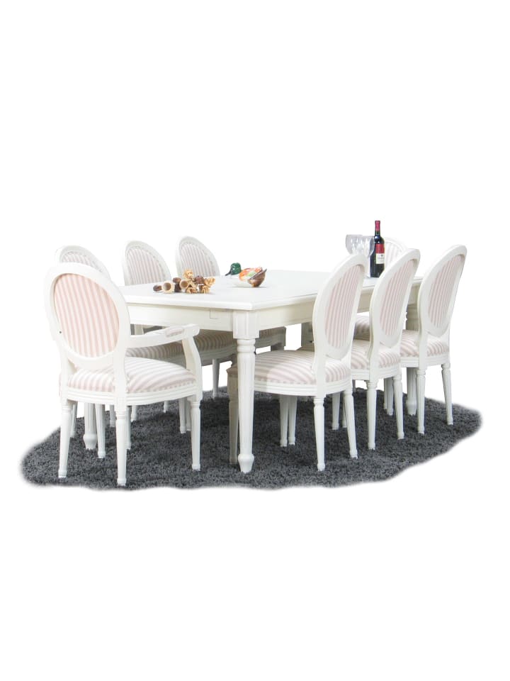 ebuy24 Essgruppe Amaretta (9-teilig) Weiß 180 x 100 cm günstig kaufen onesize
