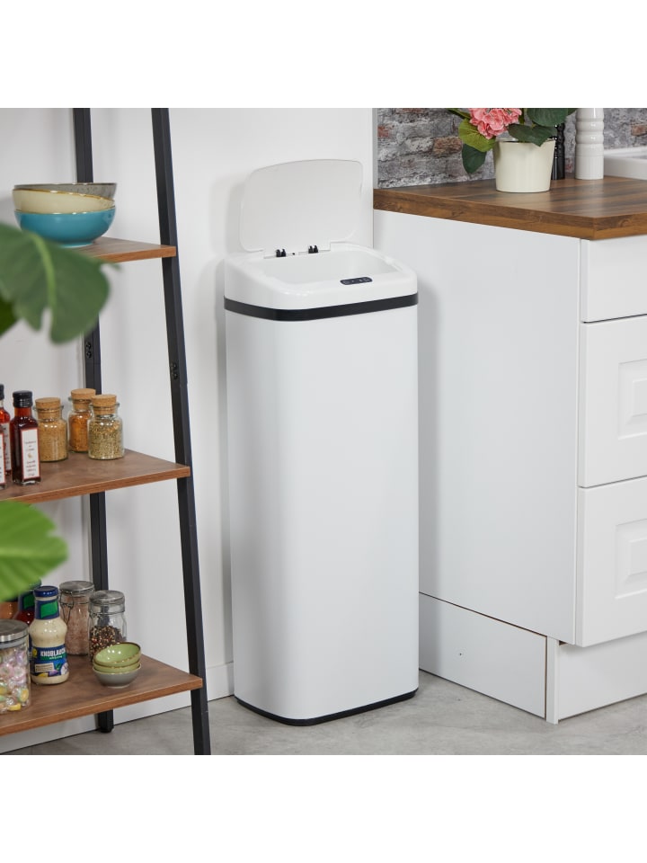 relaxdays Mülleimer mit Sensor in Weiß - 40 Liter günstig kaufen onesize