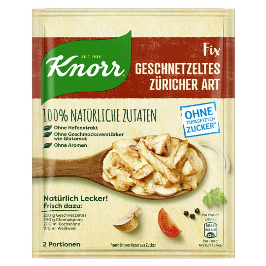 Knorr Natürlich Lecker Geschnetzeltes Züricher Art 30G