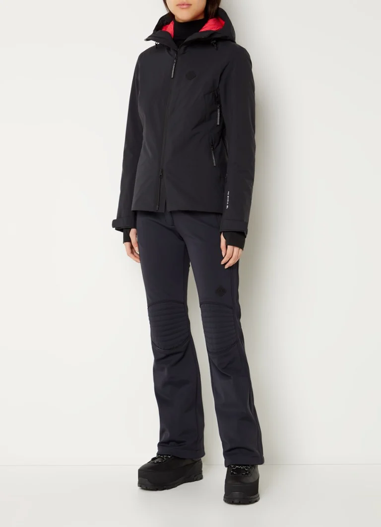 Jachetă de schi softshell J.Lindeberg Starling cu buzunare cu fermoar și logo.