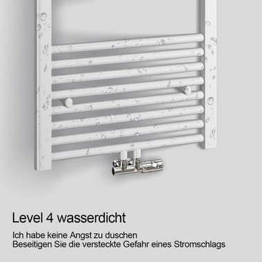 S'AFIELINA Badheizkörper Handtuchtrockner Handtuchheizkörper Flachheizkörper Handtuchhalter, Mittelanschluss,Wassergeführt,Weiß