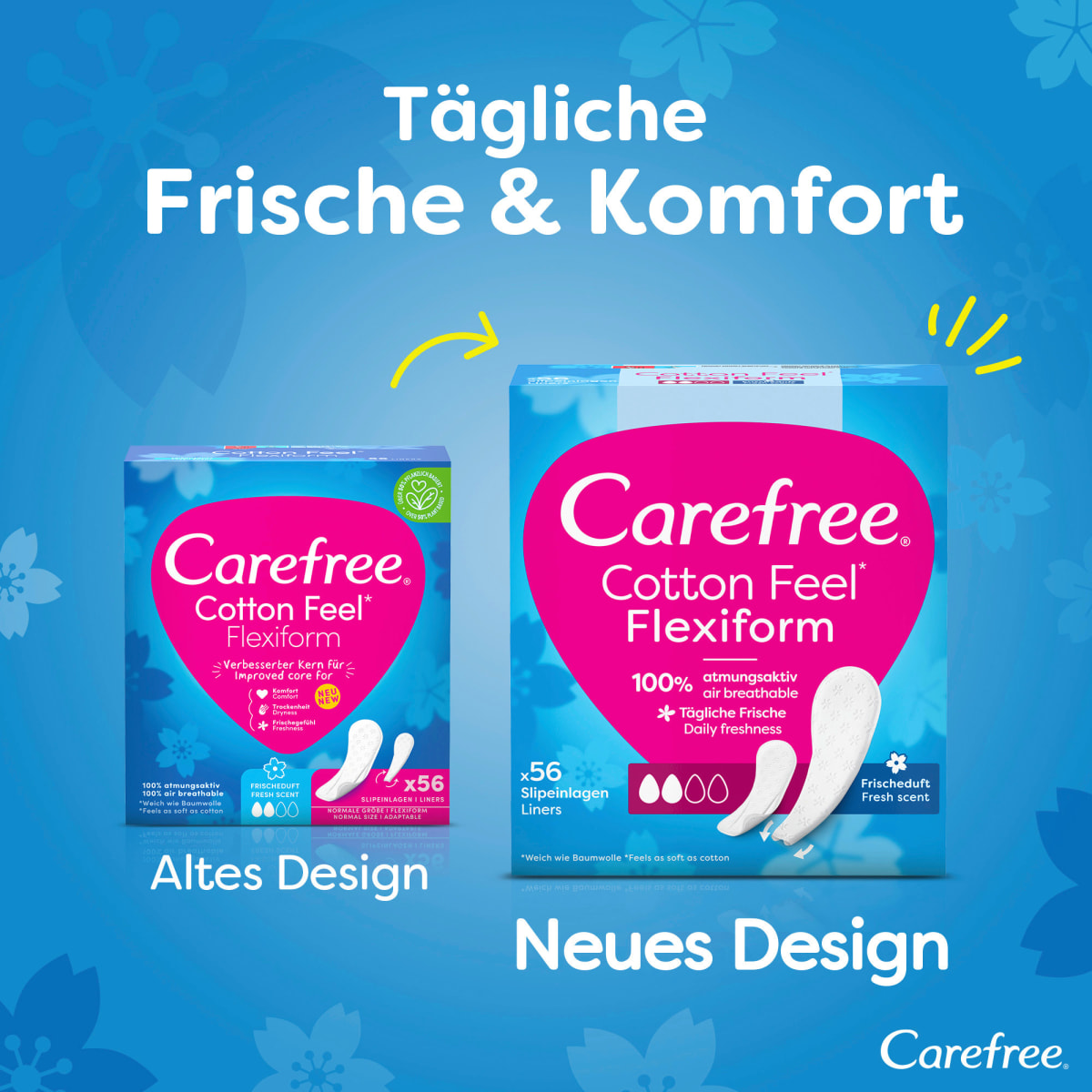 Slipeinlagen Cotton Feel Flexiform mit Frischeduft, 56 St