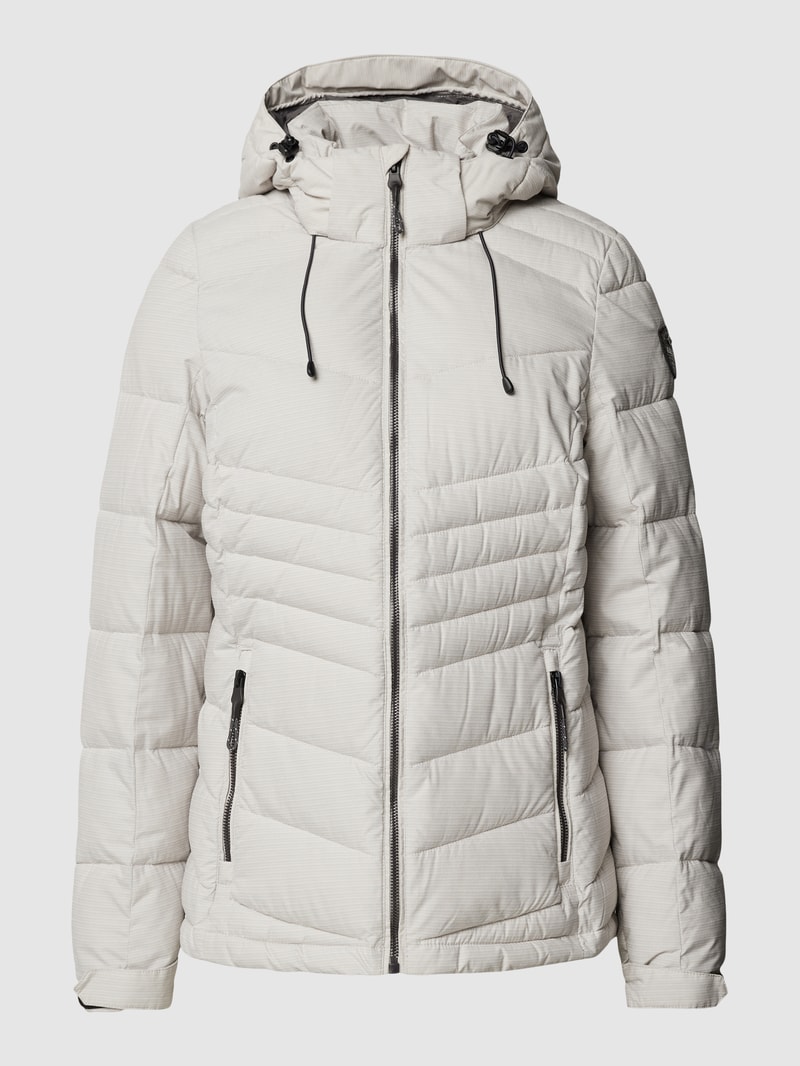Steppjacke mit Kapuze in silber