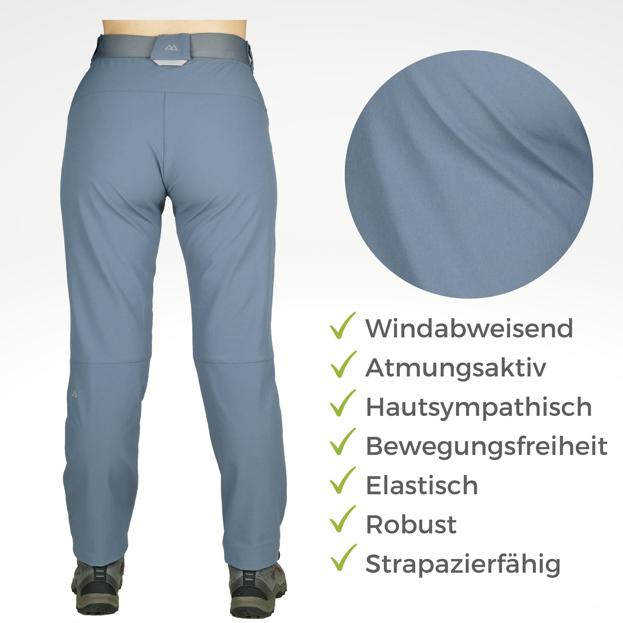Kaymountain Trekkinghose Damen Wander Outdoor Hose Saas Fee Hybrid Thermo Sky Blue 46