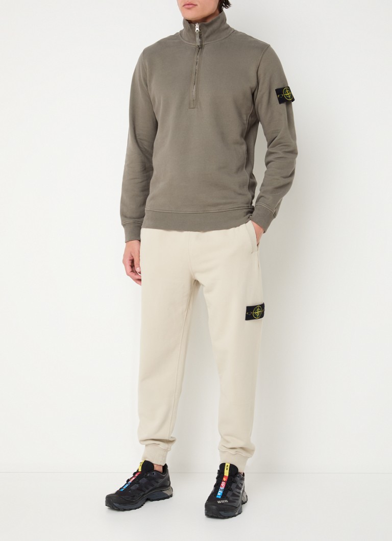 Πουλόβερ Stone Island 63420 με μισό φερμουάρ και λογότυπο