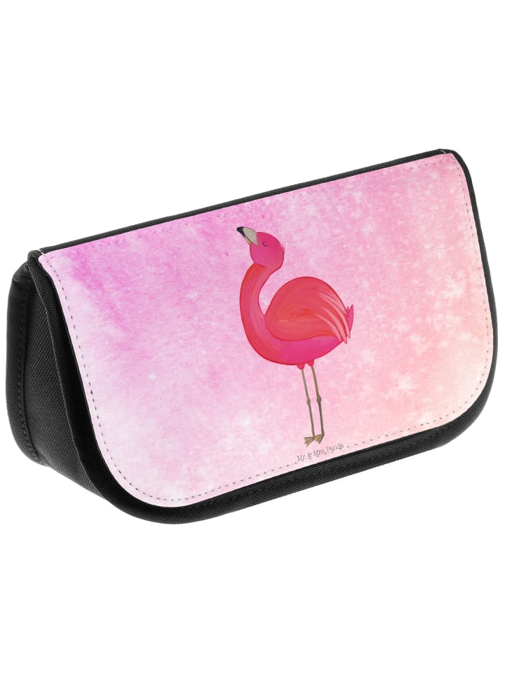 Mr. & Mrs. Panda Kosmetiktasche Flamingo Stolz ohne Spruch in Aquarell Pink günstig kaufen onesize