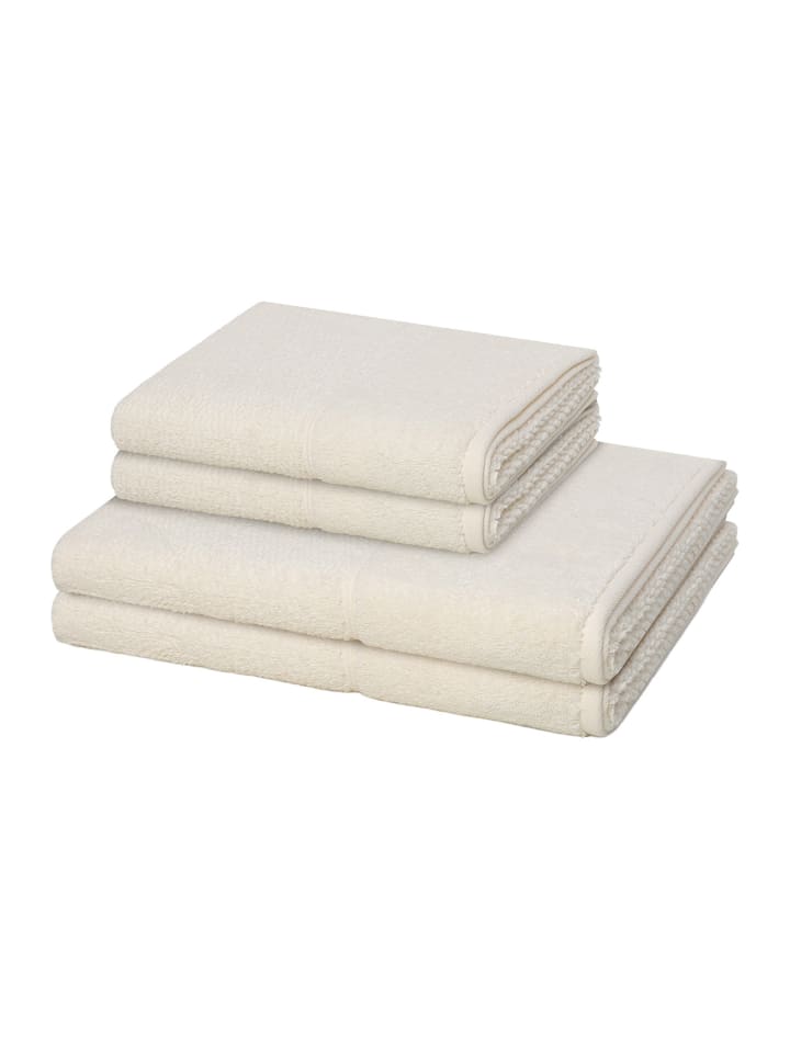 Möve for Frottana 2 X Handtuch 2 X Duschtuch im Set Pearl in Ivory günstig kaufen 4
