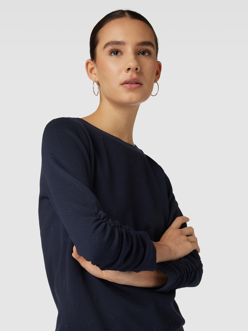 Sweatshirt mit 3/4-Arm in dunkelblau