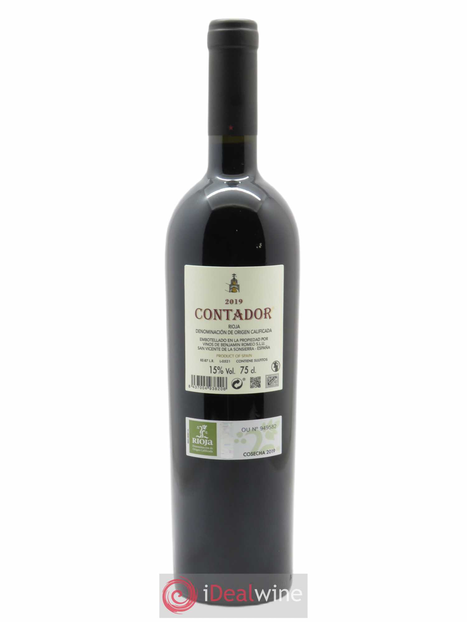 Rioja DOCa Bodega Contador DOCa Contador Benjamin Romeo  2019 - Lot de 1 Bouteille