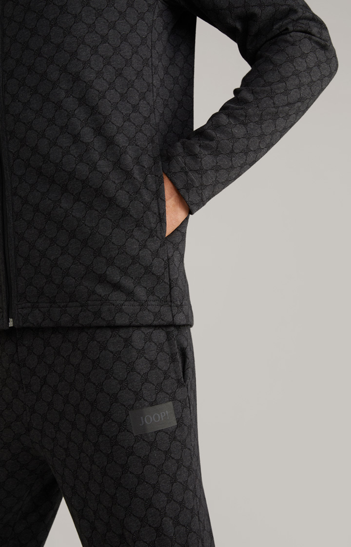 Loungewear Sweatjacke in Anthrazit meliert