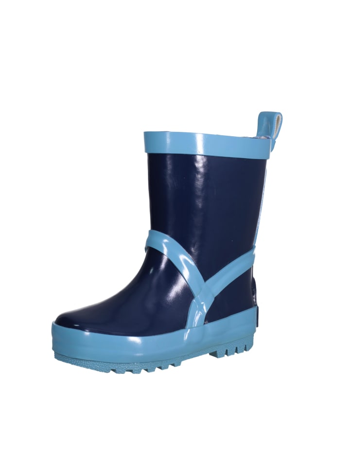 Playshoes Gummistiefel uni in Marine/Hellblau günstig kaufen
