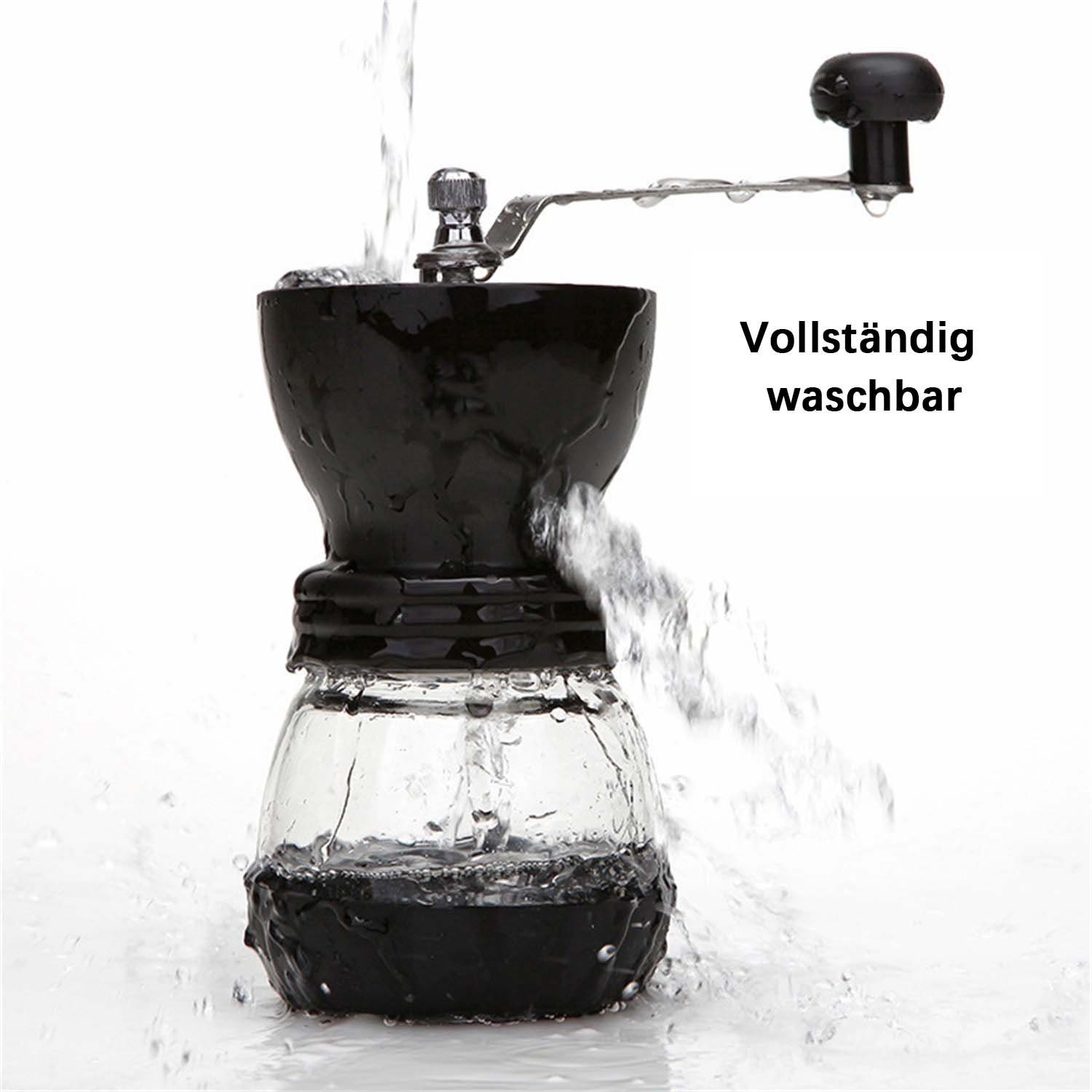 flowgoer Kaffeemühle Manuelle Kaffeemühle aus Glas