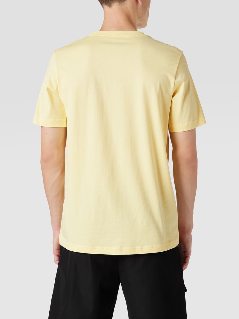 T-Shirt mit Logo-Stitching in gelb