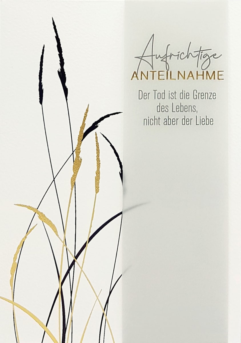 Grußkarte Trauer Silber Gräser, 1 St