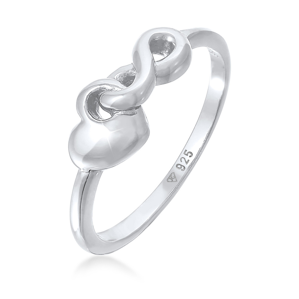 Elli Elli Bague Femmes Cœur Infinité fusionné en argent sterling 925 Bague