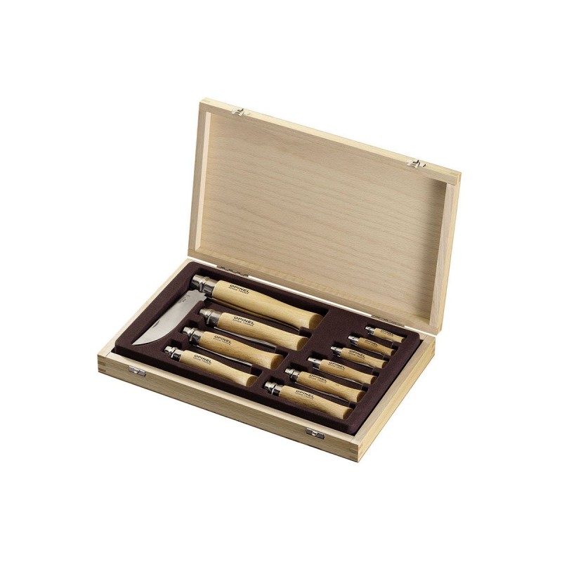 Opinel Knives Box, Edelstahl Opinel Set 10 Stk. aus Edelstahl.