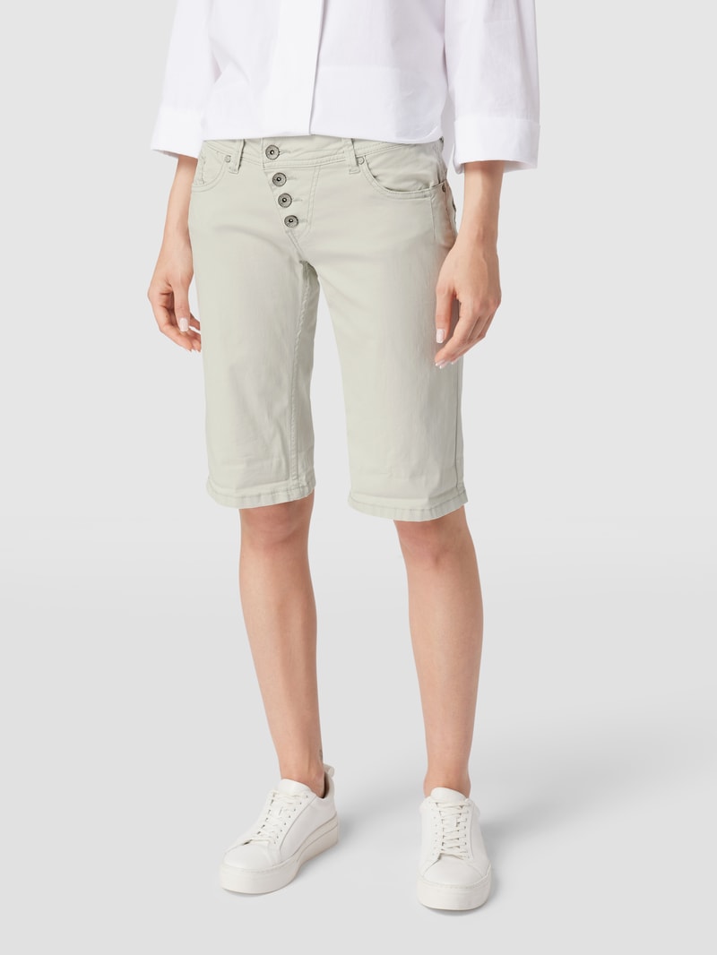 Bermudas mit Label-Details in hellgrau