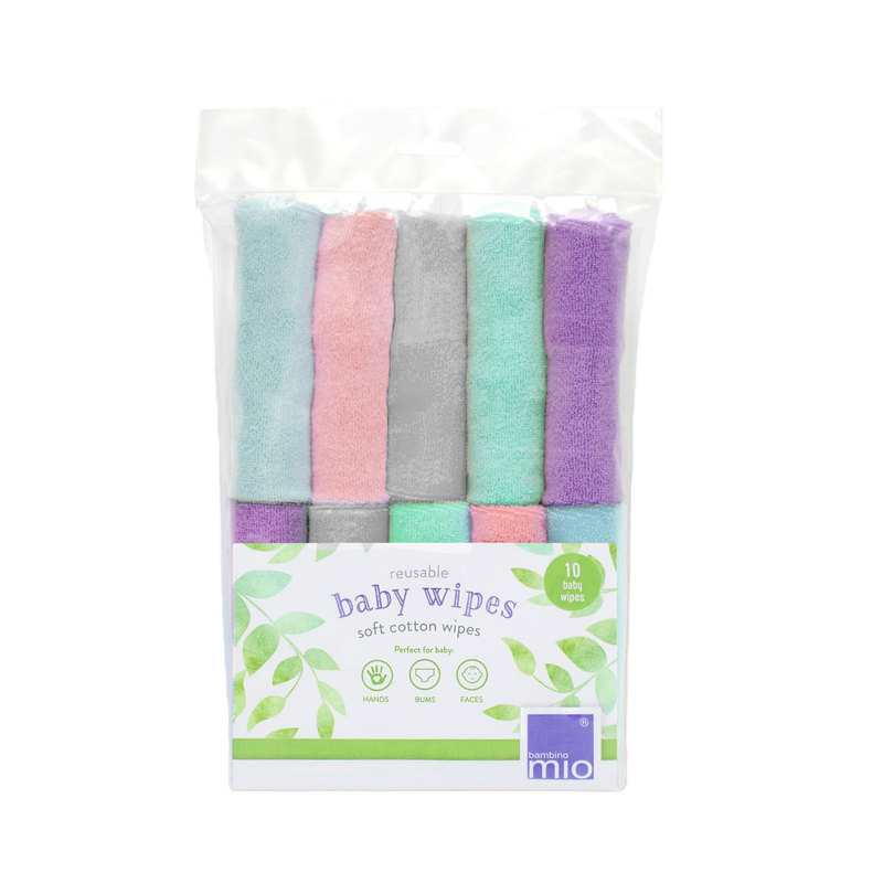 Lot de 10 lingettes bébé lavables Nuage Bambino Mio