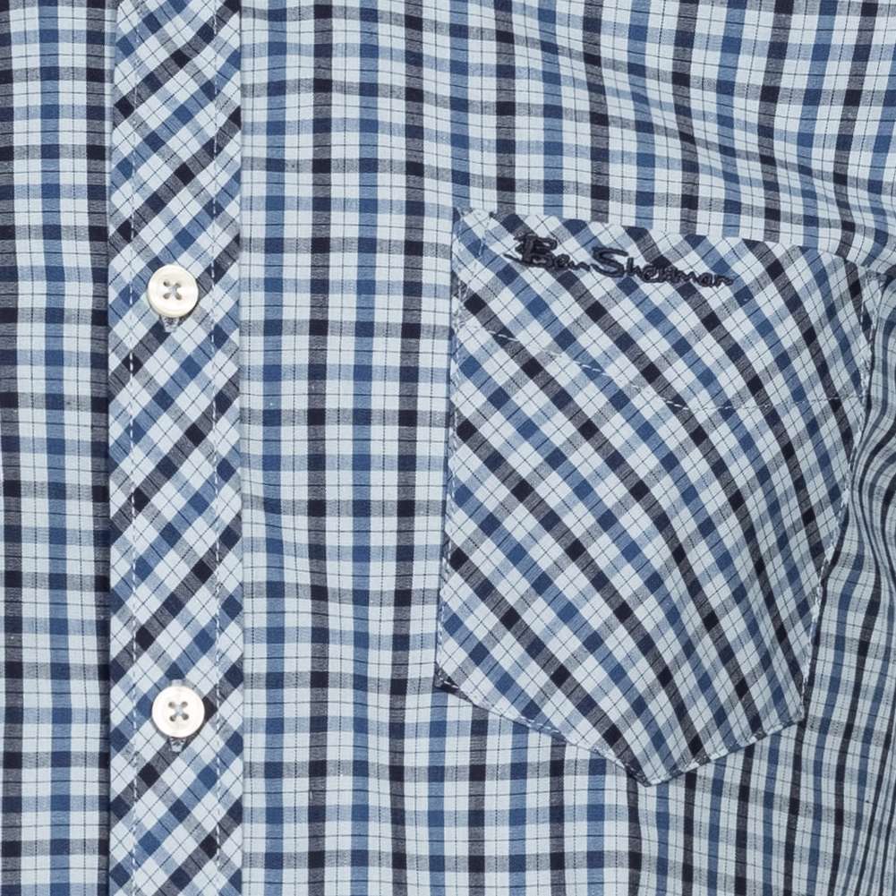 BEN SHERMAN Signature Herren Langarm Hemd 0076264-LIGHT BLUE