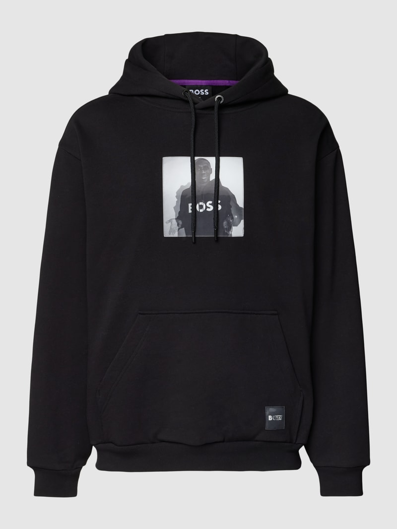 Hoodie mit Foto-Print Modell 'KHABY' in schwarz