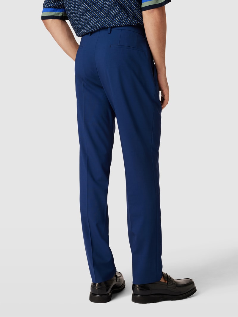 Slim Fit Anzughose aus Schurwoll-Mix Modell 'Genius' in marineblau