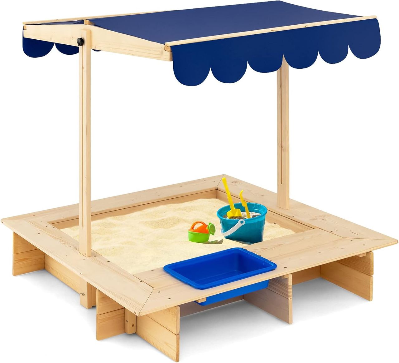 Costway Sandkasten aus Holz