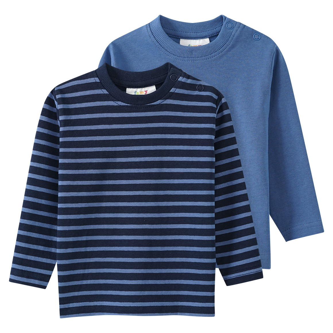 2 Baby Langarmshirts im Basic-Look