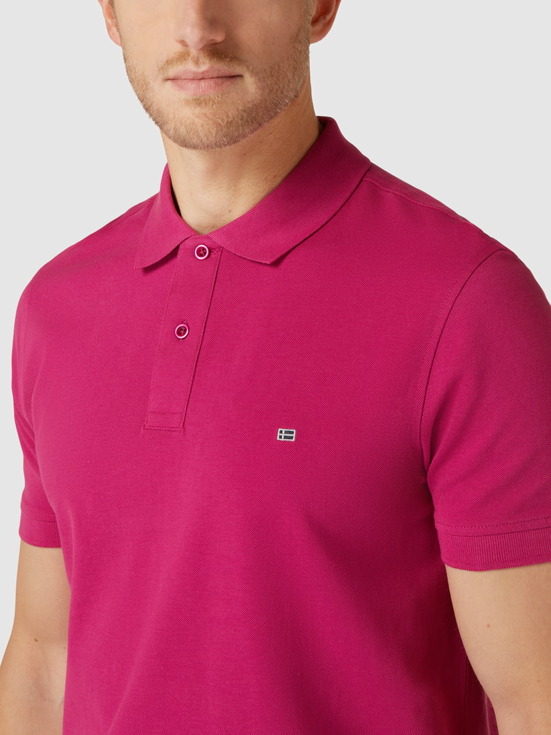 Poloshirt mit Label-Stitching in pink
