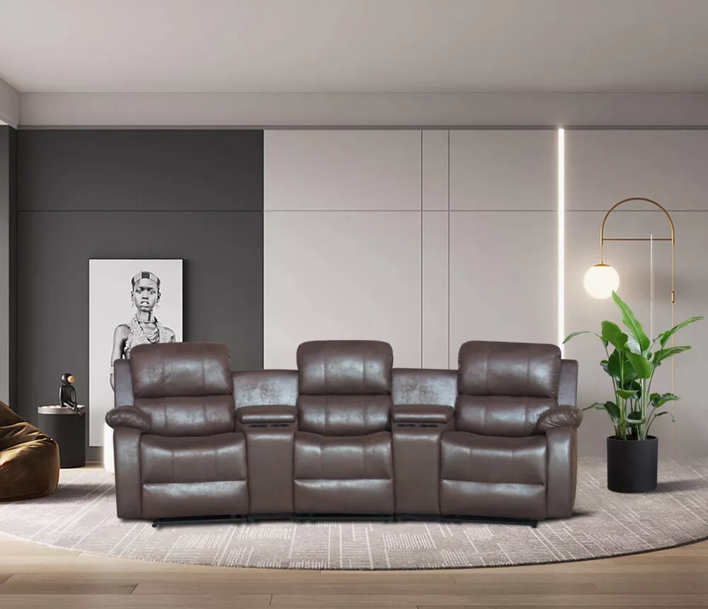 Happy Home Happy Home Home-Cinema 3-Sitzer Polstergarnitur braun