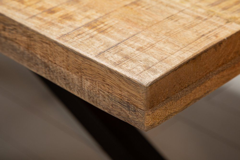 riess-ambiente Esstisch GALAXIE 160cm natur / schwarz, Massivholz · Sternen-Gestell · Industrial · Mangoholz