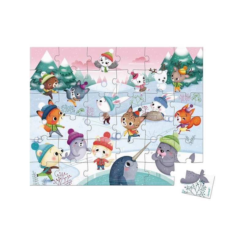 Puzzle bataille de boules de neige 36 pièces