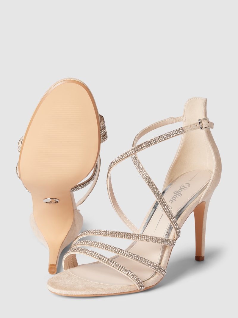 Sandaletten mit Ziersteinbesatz Modell 'MAKAI' in beige