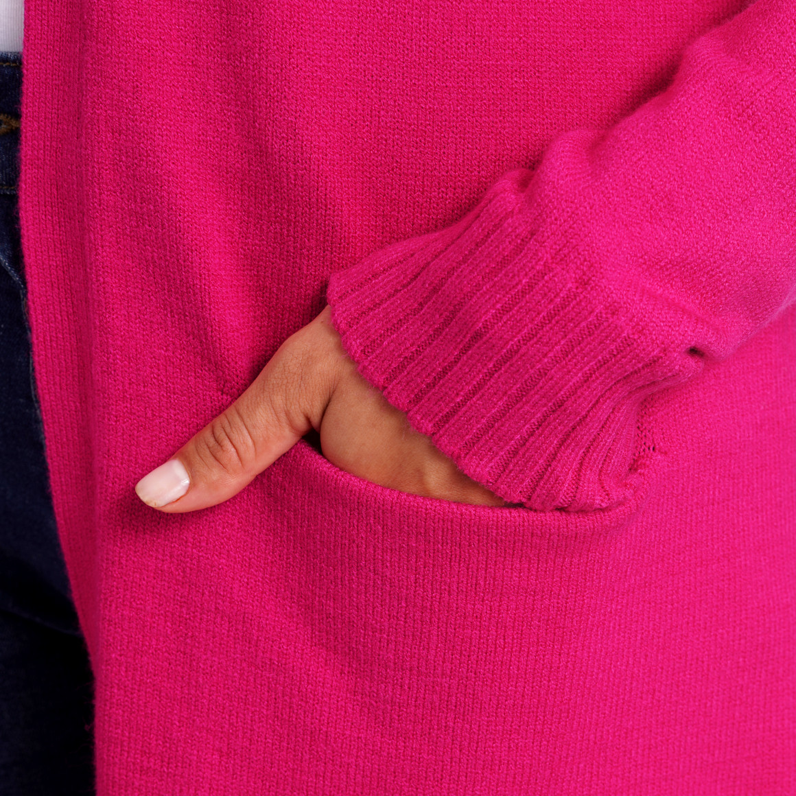 Damen Strickjacke mit zwei Einschubtaschen
