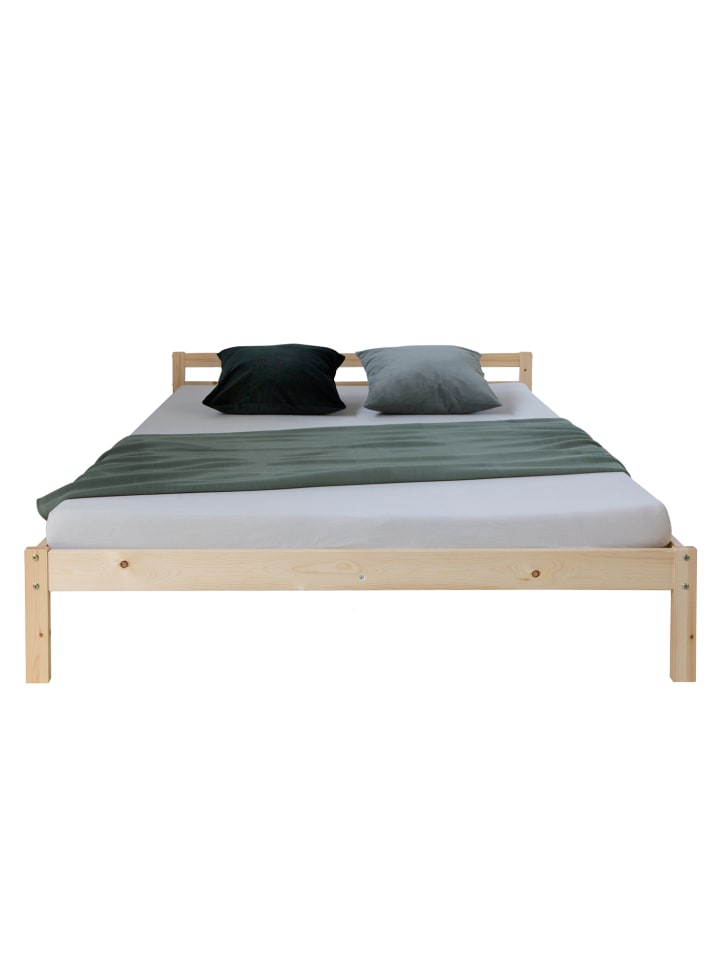 Homestyle4u Holzbett 140x200 in Braun günstig kaufen 140 x 200 cm