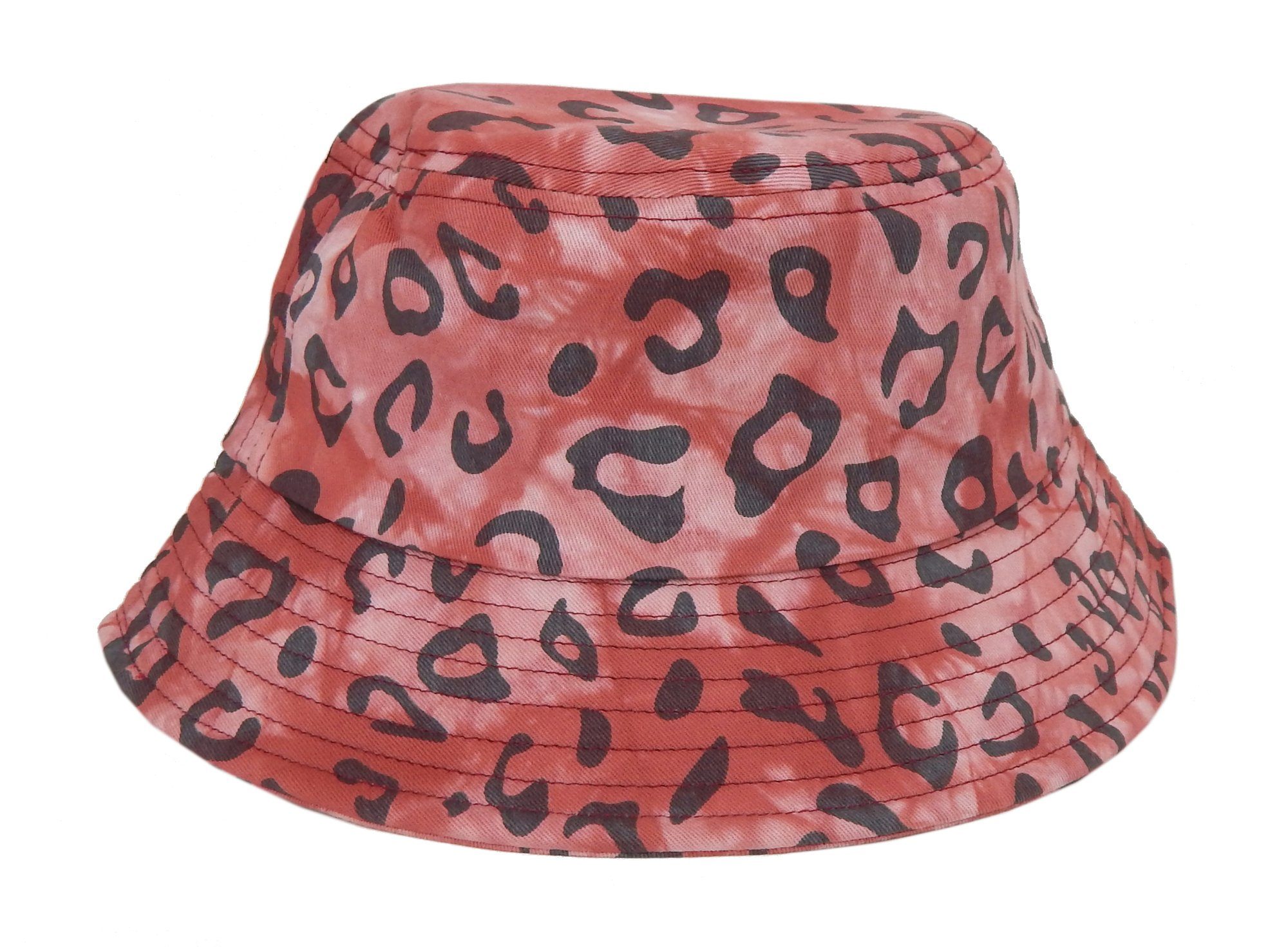 Ella Jonte Sonnenhut Bucket Hat rot schwarz Leopard Camouflage 54 - 56